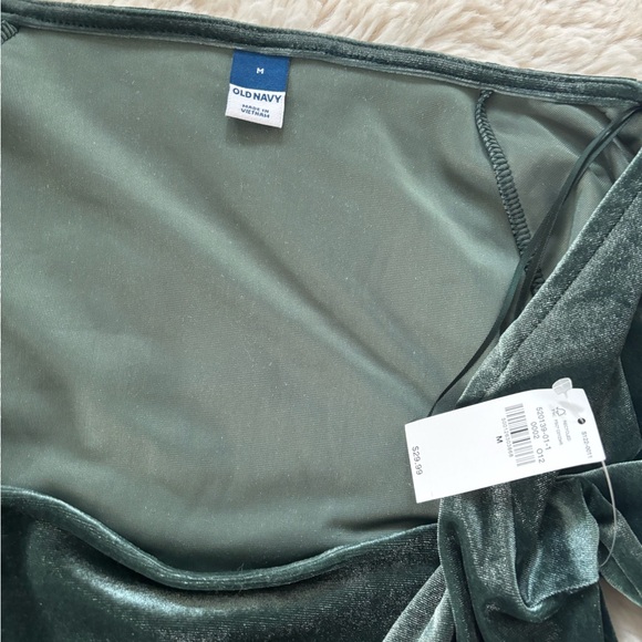 NWT Old Navy Green Velvet Long Sleeve Mini Dress - Picture 4 of 5
